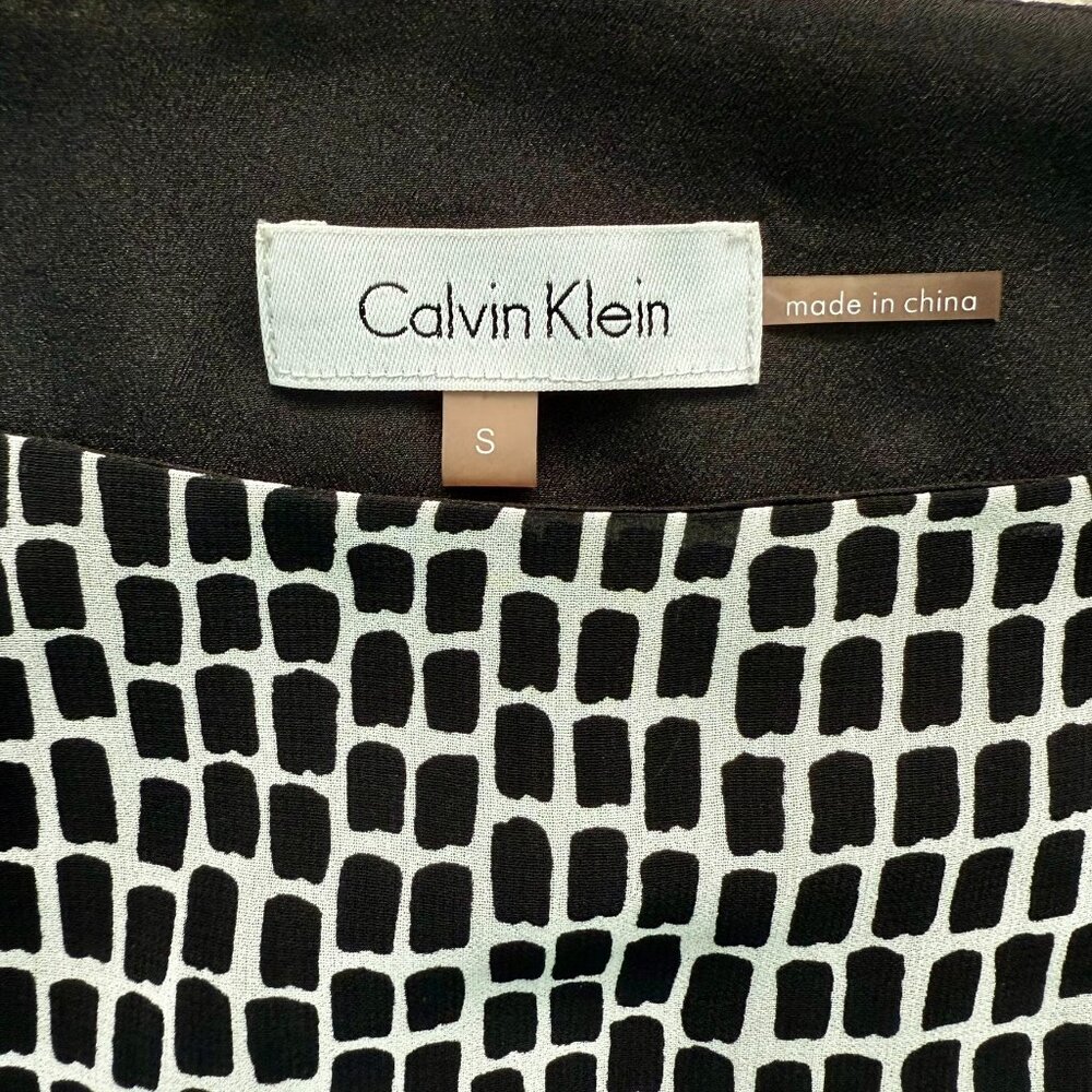 Calvin Klein Black & White Tunic Sz Small - Picture 3 of 4
